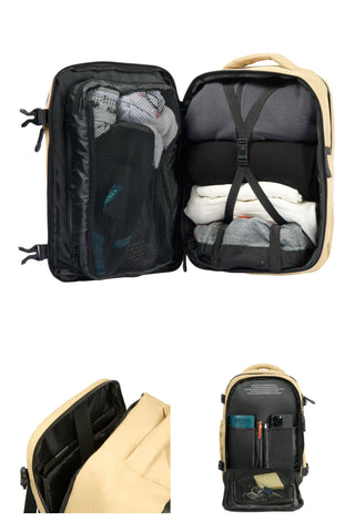 Pack de 2 Mochilas Trotamundos Negro y Beige